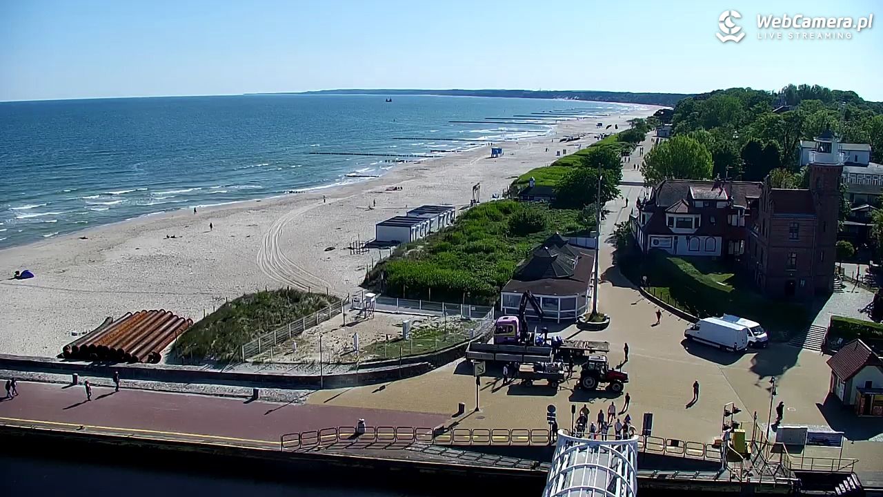USTKA - widok z pylonu na plażę - 14 czerwiec 2025, 09:00