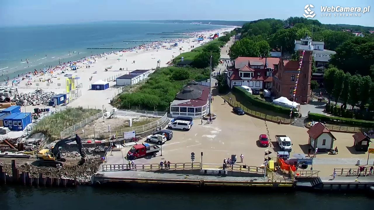 USTKA - widok z pylonu na plażę - 29 czerwiec 2026, 11:31