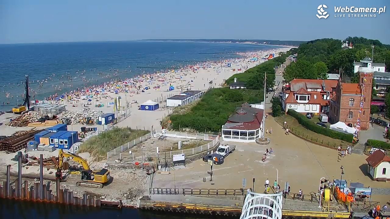 USTKA - widok z pylonu na plażę - 28 czerwiec 2026, 16:14