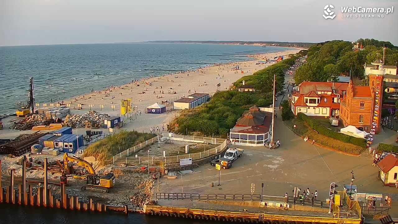USTKA - widok z pylonu na plażę - 28 czerwiec 2026, 20:34