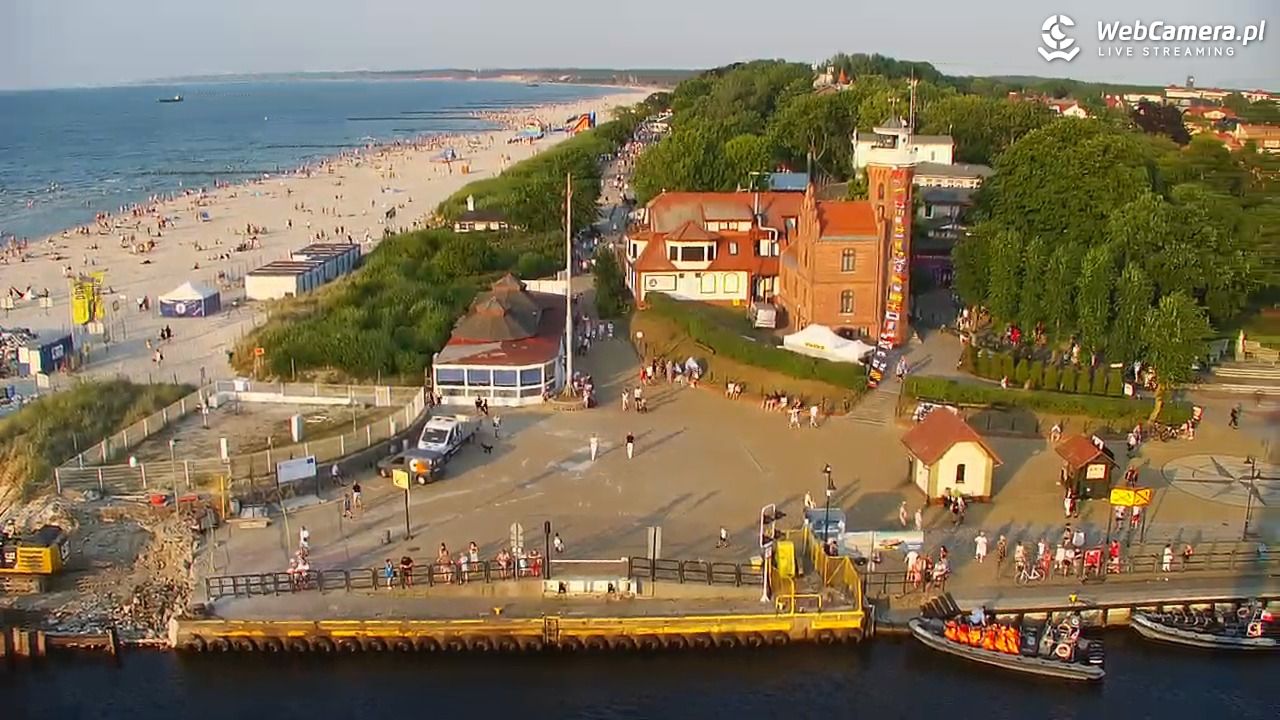 USTKA - widok z pylonu na plażę - 28 czerwiec 2026, 19:49