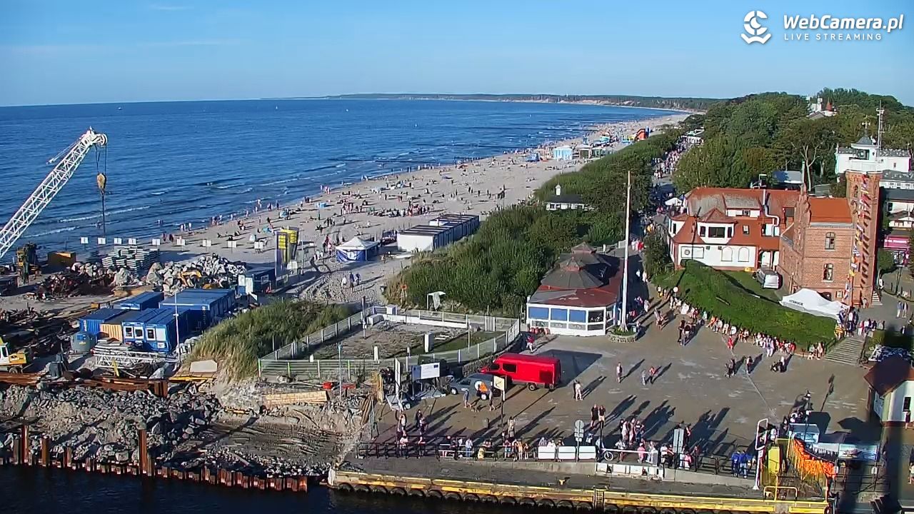 USTKA - widok z pylonu na plażę - 12 sierpień 2026, 18:53