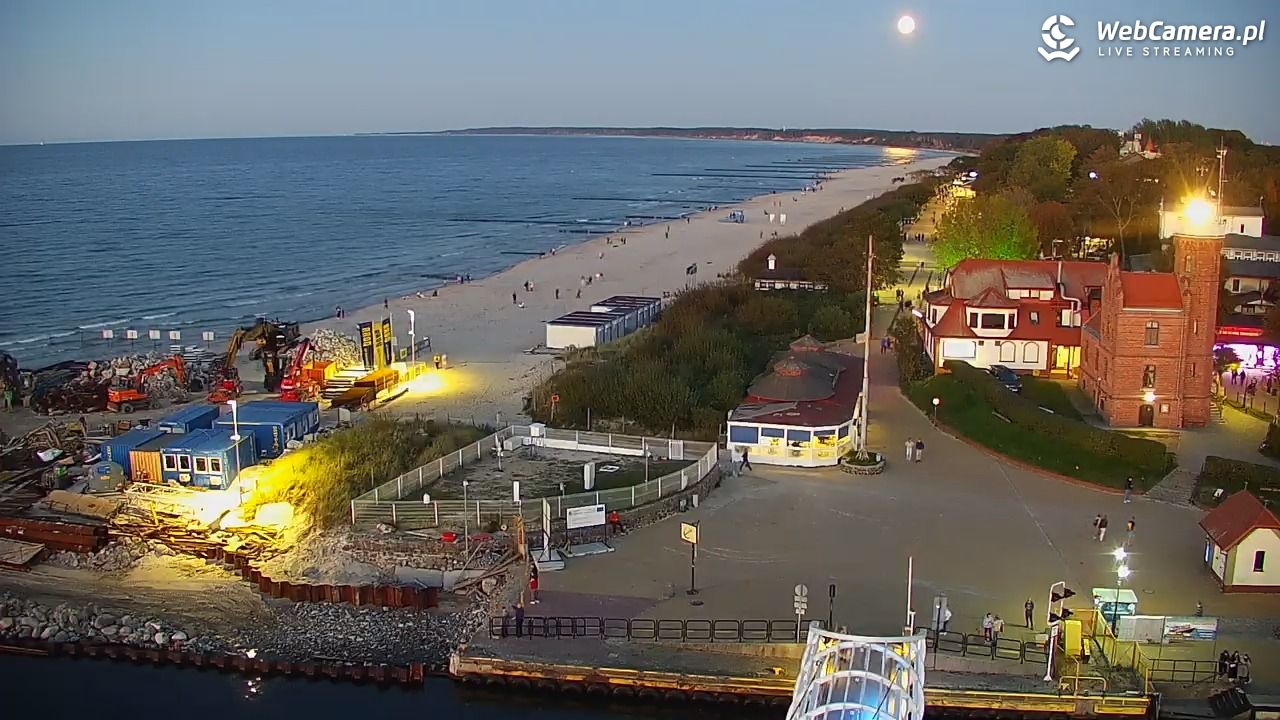 USTKA - widok z pylonu na plażę - 27 wresień 2026, 19:07