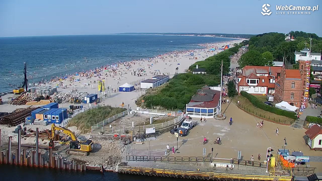 USTKA - widok z pylonu na plażę - 28 czerwiec 2026, 17:40