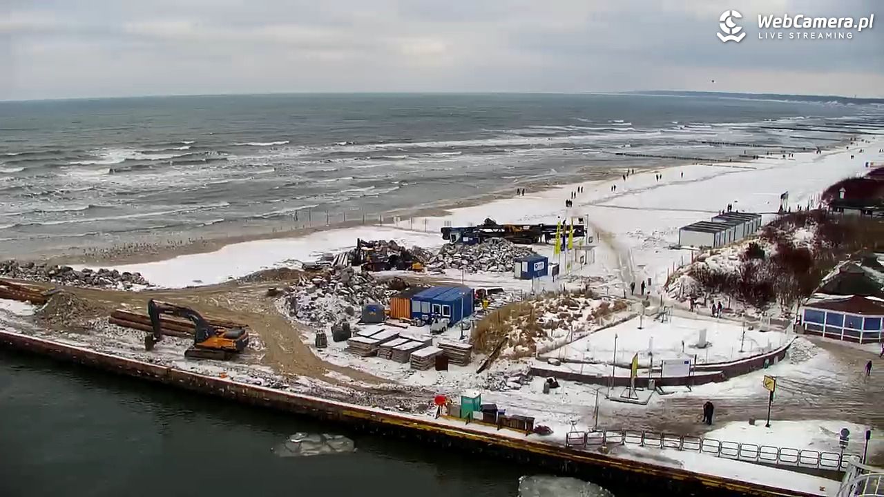 USTKA - widok z pylonu na plażę - 08 luty 2026, 12:20