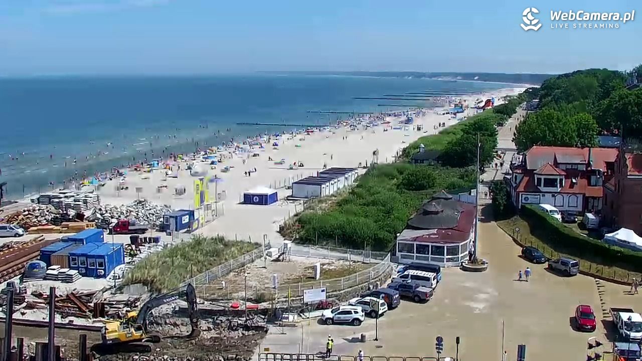 USTKA - widok z pylonu na plażę - 29 czerwiec 2026, 12:13