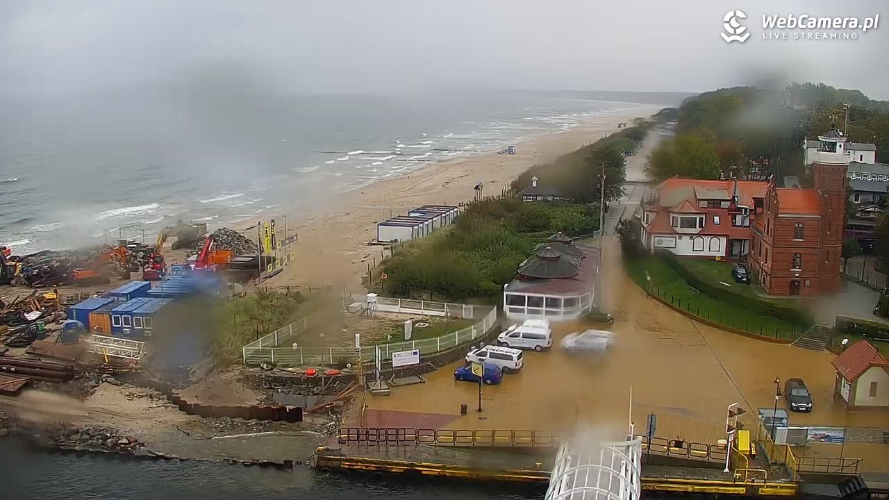 USTKA - widok z pylonu na plażę - 25 wresień 2026, 09:53