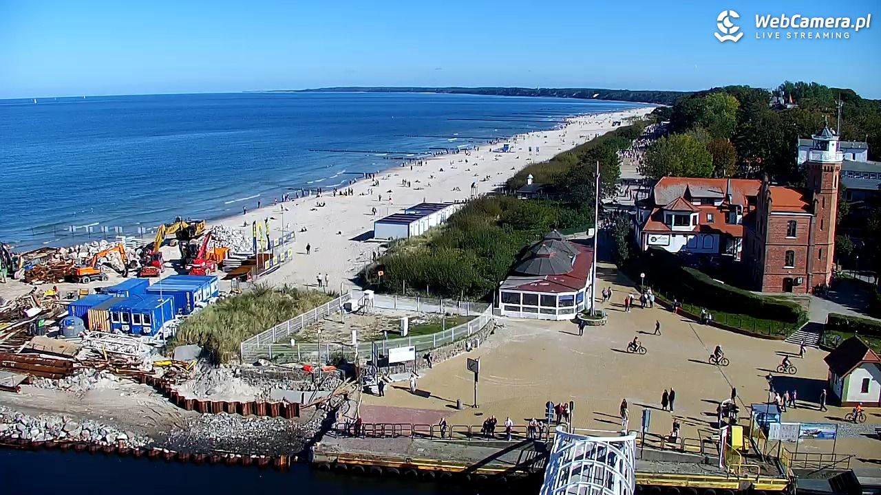 USTKA - widok z pylonu na plażę - 27 wresień 2026, 13:20