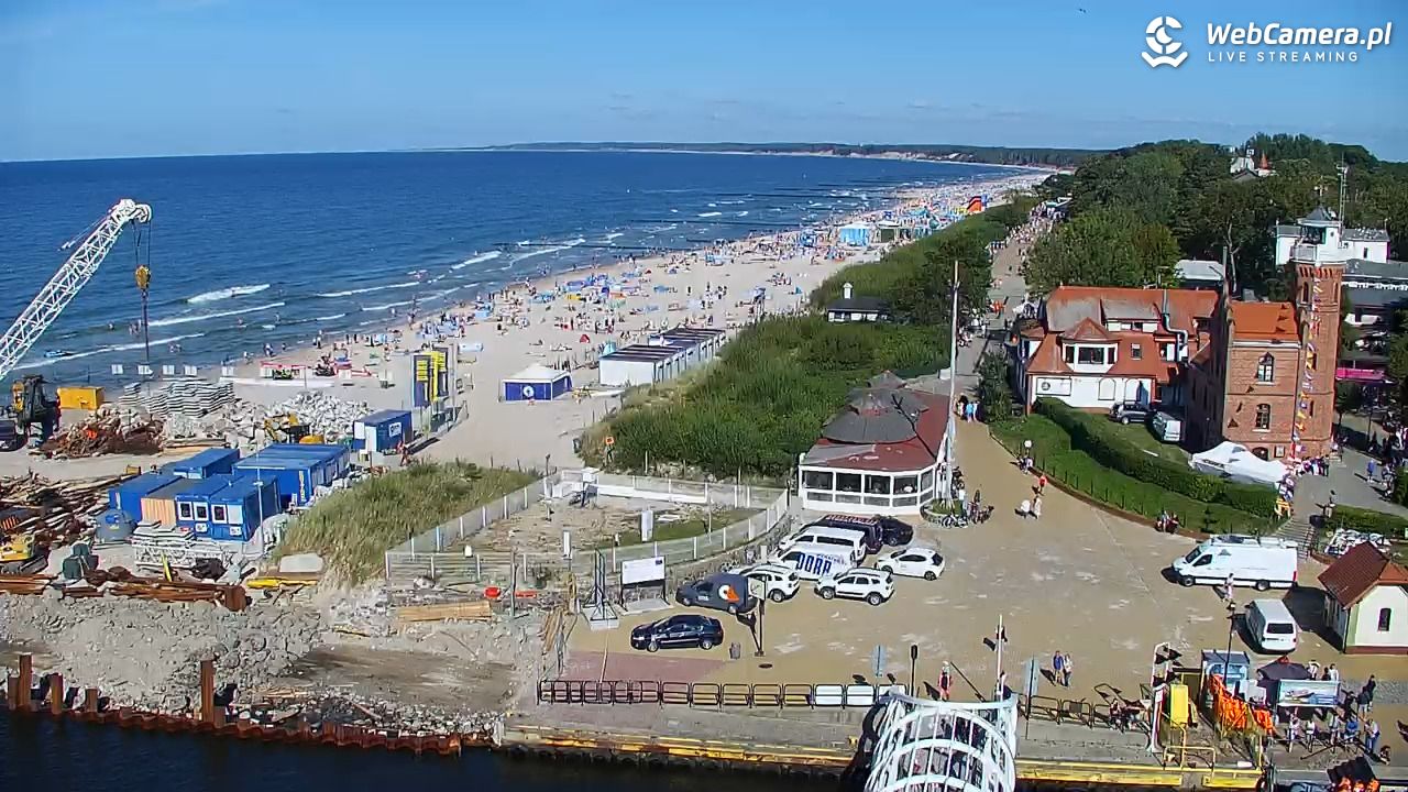 USTKA - widok z pylonu na plażę - 12 sierpień 2026, 16:15