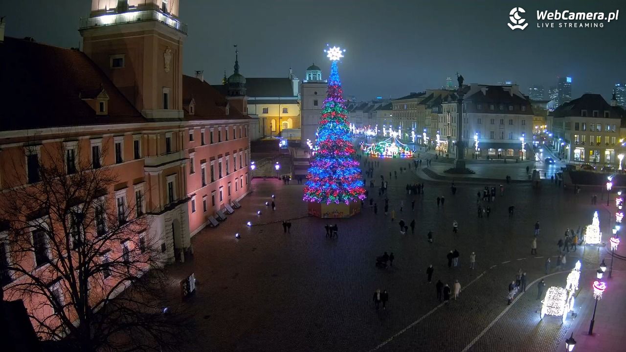 Warszawa - Plac Zamkowy 4K - 15 grudzień 2025, 19:17