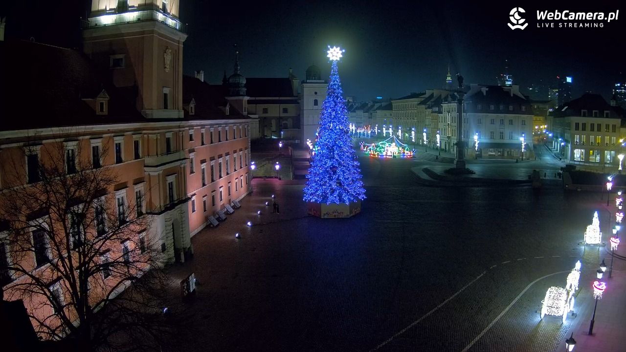 Warszawa - Plac Zamkowy 4K - 17 grudzień 2025, 01:30