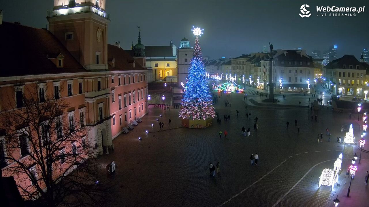 Warszawa - Plac Zamkowy 4K - 15 grudzień 2025, 20:58