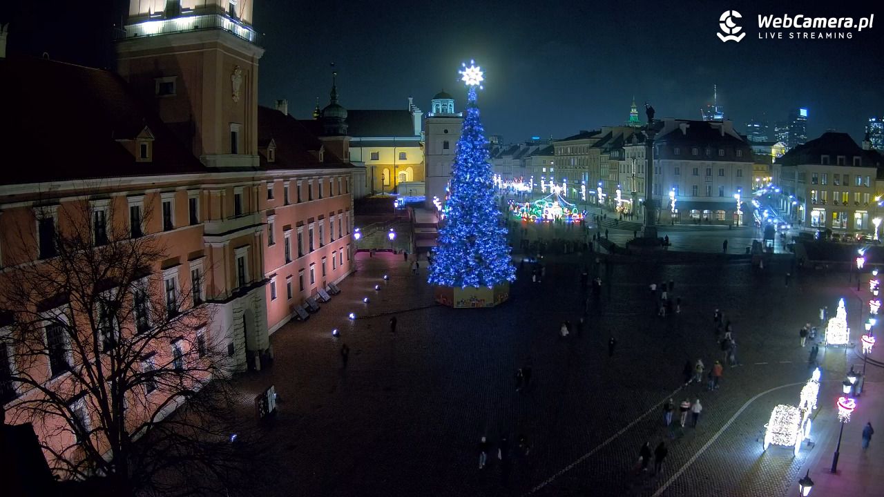 Warszawa - Plac Zamkowy 4K - 16 grudzień 2025, 19:20