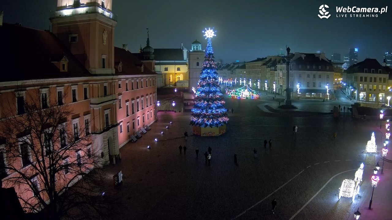 Warszawa - Plac Zamkowy 4K - 15 grudzień 2025, 23:00