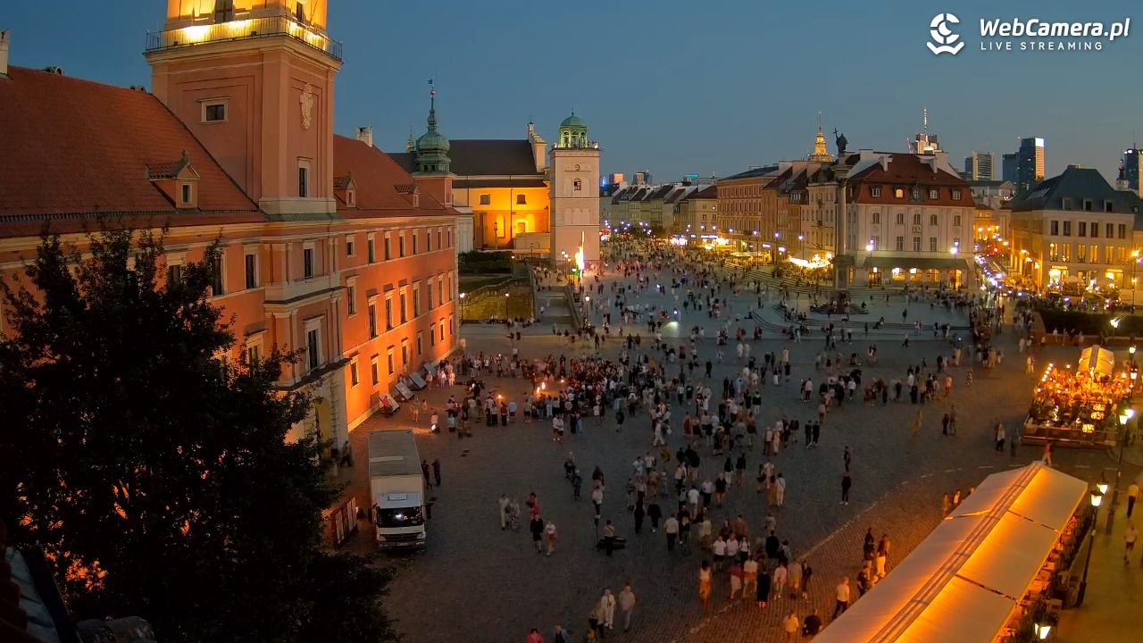Warszawa - Plac Zamkowy 4K - 08 sierpień 2026, 20:48