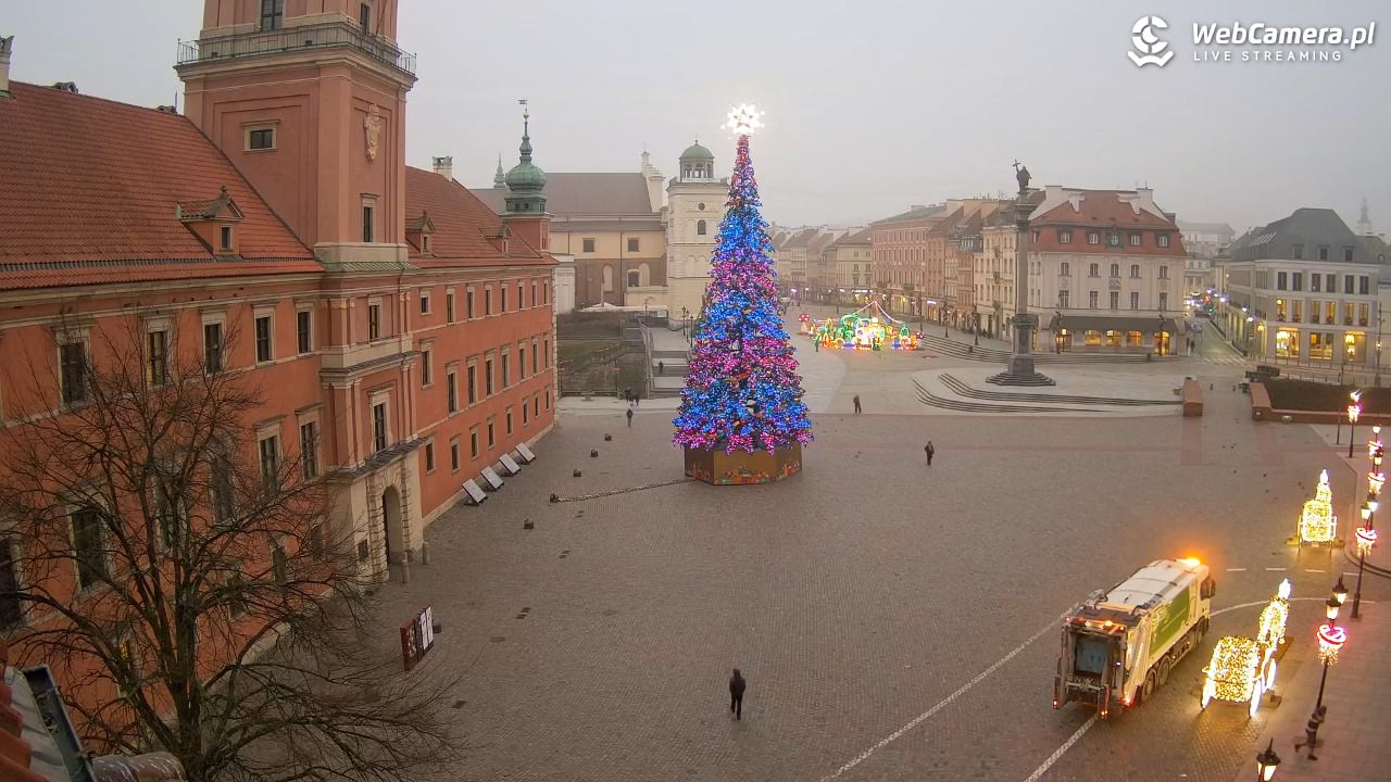 Warszawa - Plac Zamkowy 4K - 16 grudzień 2025, 07:27