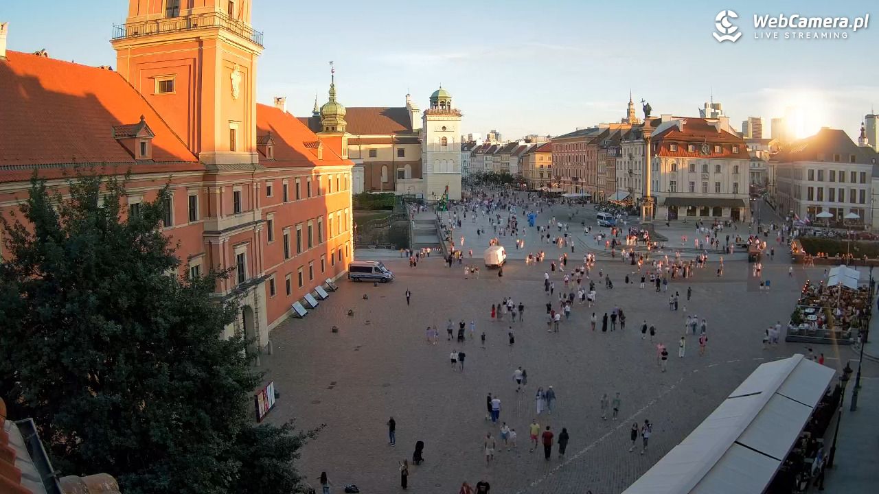 Warszawa - Plac Zamkowy 4K - 09 sierpień 2026, 19:37