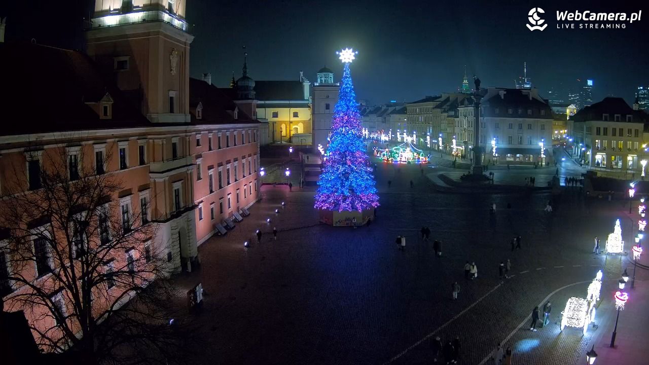 Warszawa - Plac Zamkowy 4K - 16 grudzień 2025, 21:30