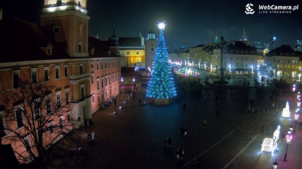 Warszawa - Plac Zamkowy 4K - 16 grudzień 2025, 19:24