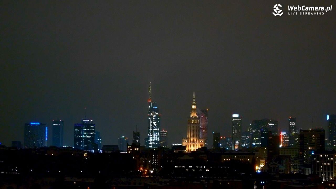 Warszawa - widok na centrum NOWOŚĆ - 23 styczeń 2026, 20:05