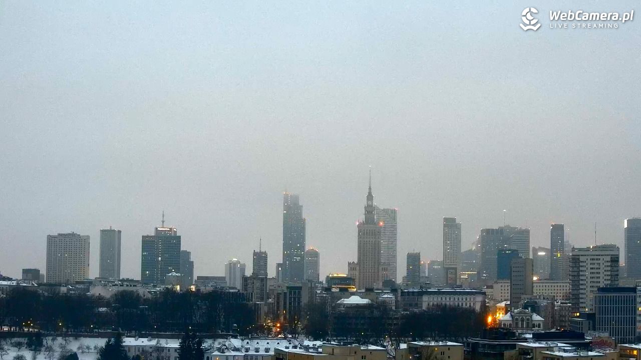 Warszawa - widok na centrum NOWOŚĆ - 25 styczeń 2026, 07:10