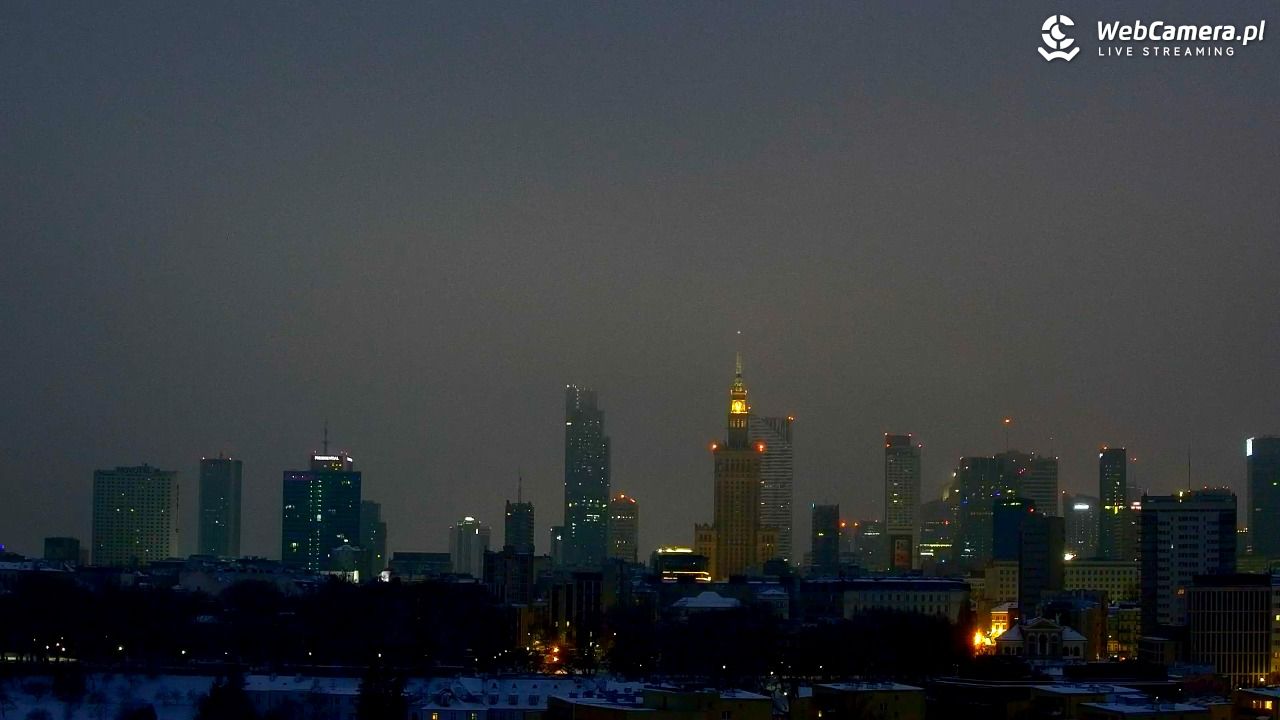 Warszawa - widok na centrum NOWOŚĆ - 25 styczeń 2026, 06:57