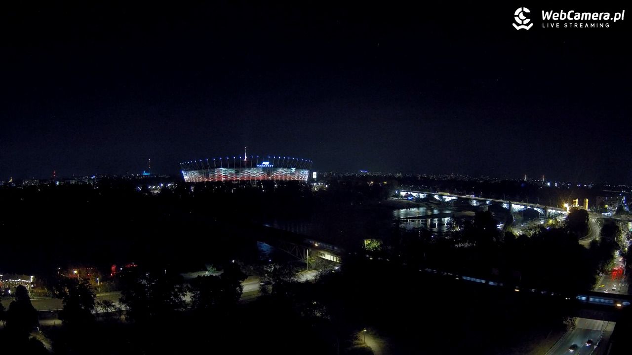 Warszawa - widok na Stadion Narodowy - 30 sierpień 2025, 21:59