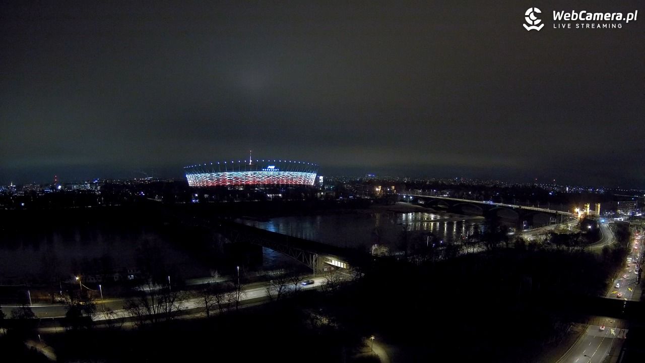 Warszawa - widok na Stadion Narodowy - 28 listopad 2025, 23:36