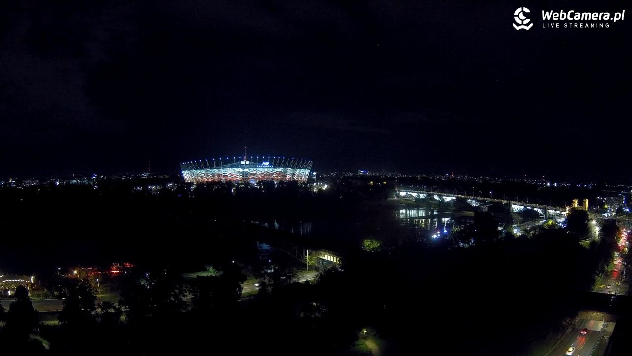 Warszawa - widok na Stadion Narodowy - 23 lipiec 2026, 22:29