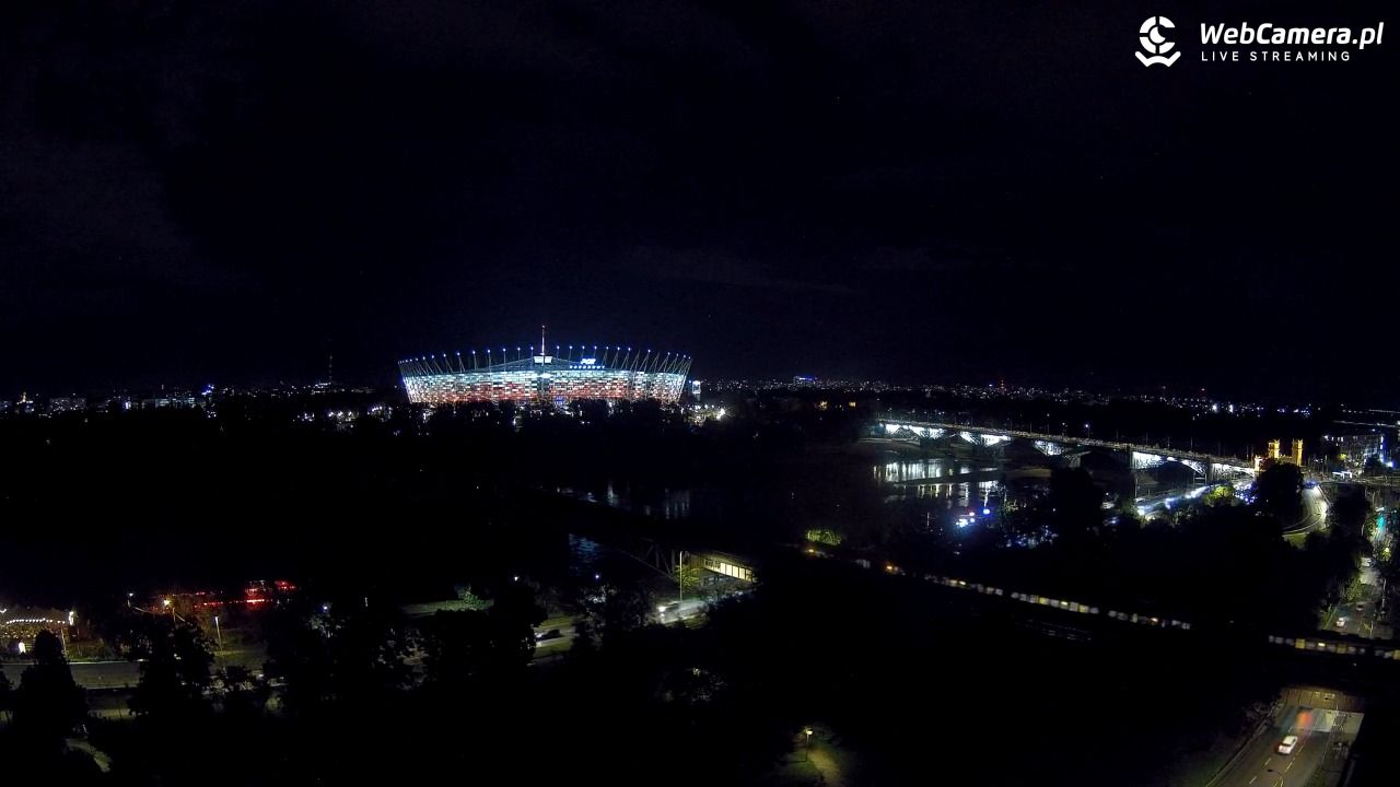 Warszawa - widok na Stadion Narodowy - 23 lipiec 2026, 22:29