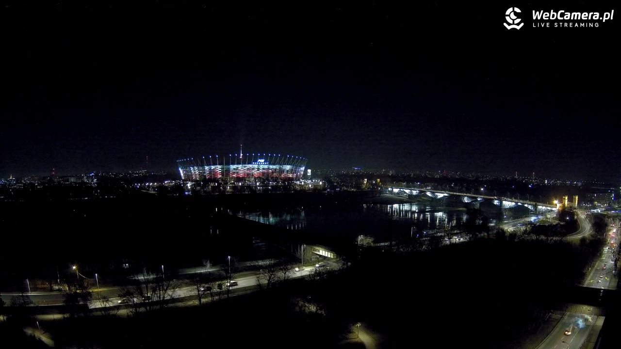 Warszawa - widok na Stadion Narodowy - 07 marzec 2026, 22:19