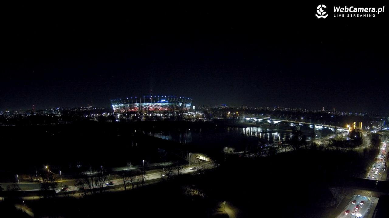 Warszawa - widok na Stadion Narodowy - 07 marzec 2026, 19:56