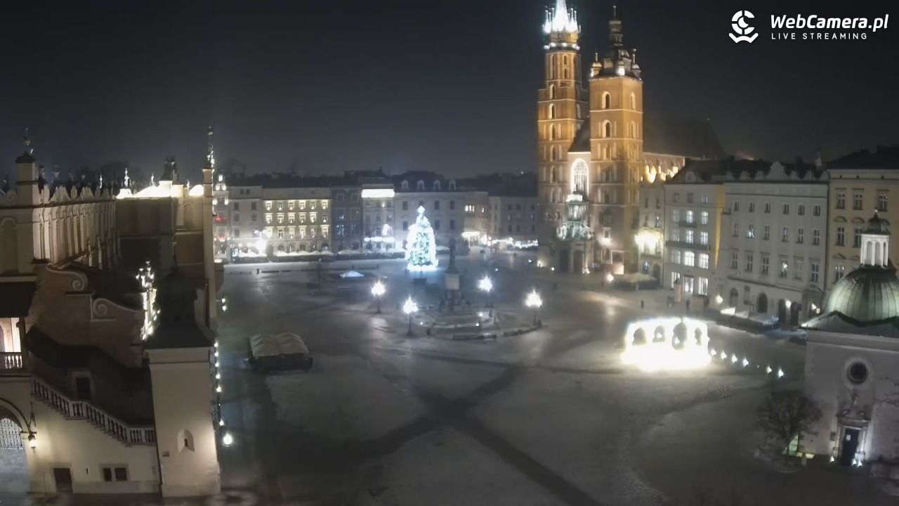 Kraków - widok na Rynek z hotelu - 20 styczeń 2026, 00:38