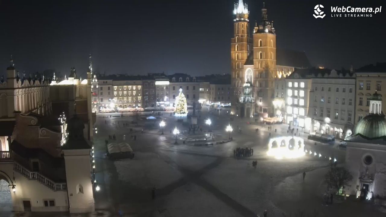 Kraków - widok na Rynek z hotelu - 19 styczeń 2026, 22:03