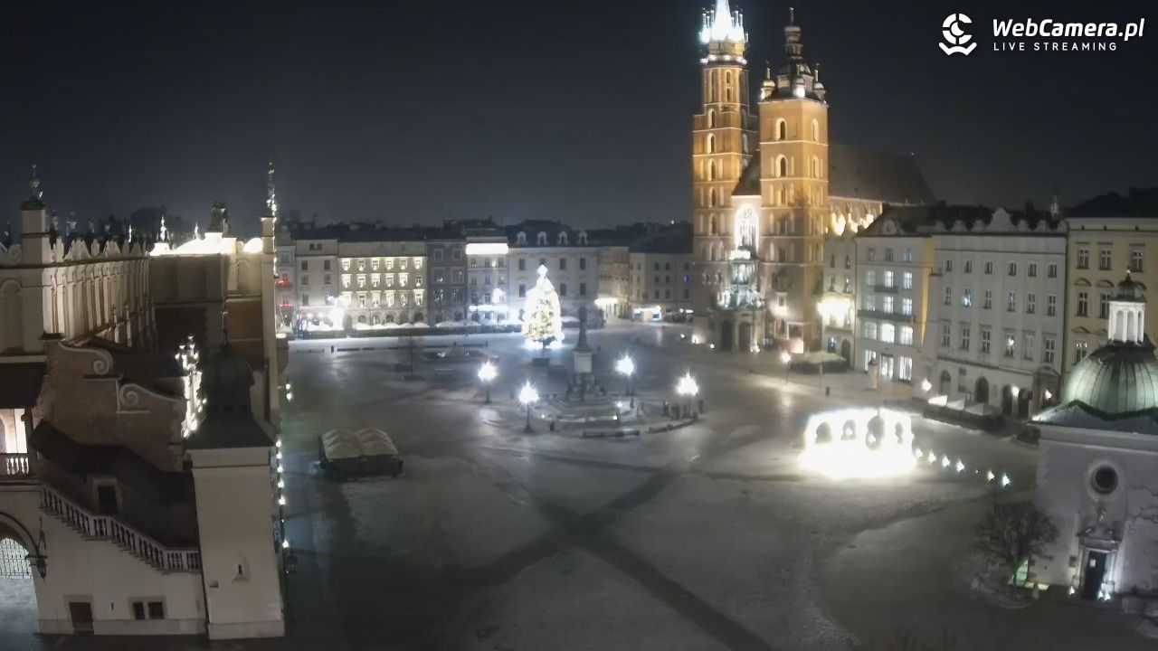 Kraków - widok na Rynek z hotelu - 19 styczeń 2026, 04:22