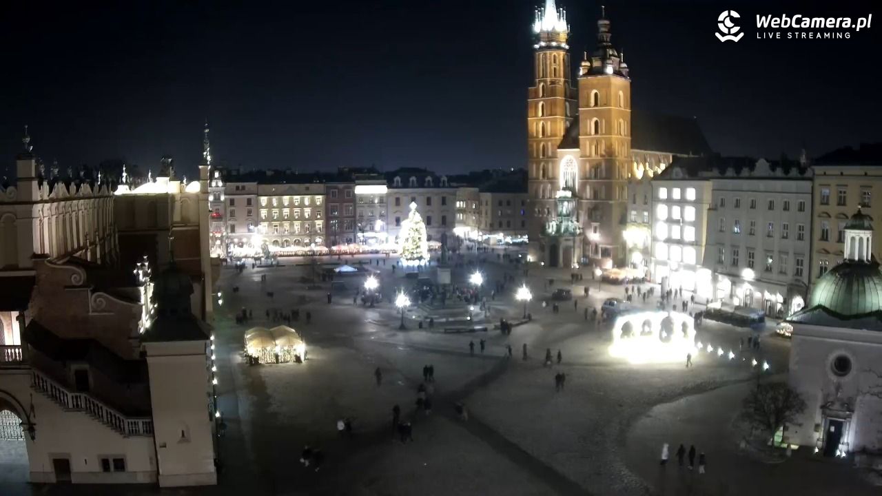 Kraków - widok na Rynek z hotelu - 17 styczeń 2026, 21:27