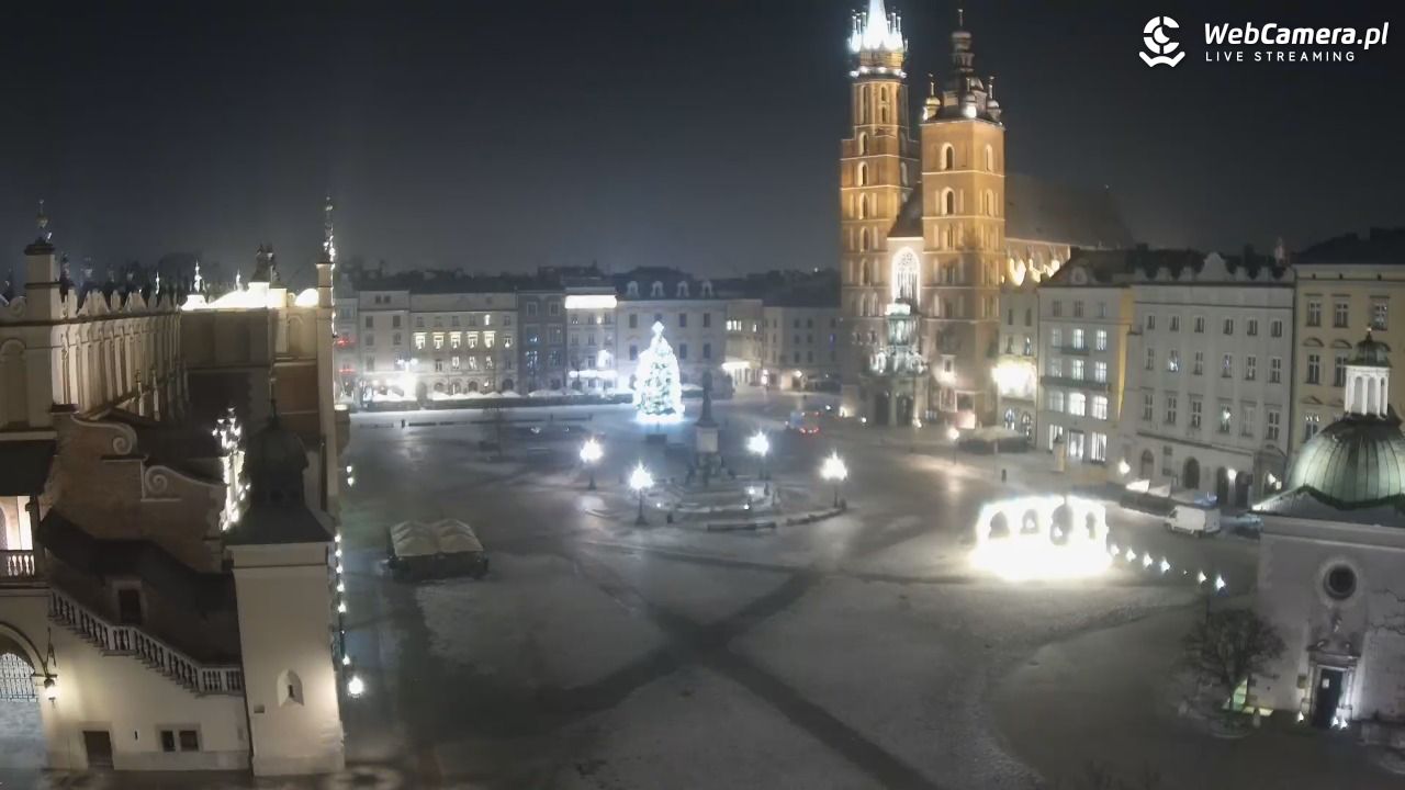 Kraków - widok na Rynek z hotelu - 20 styczeń 2026, 05:53