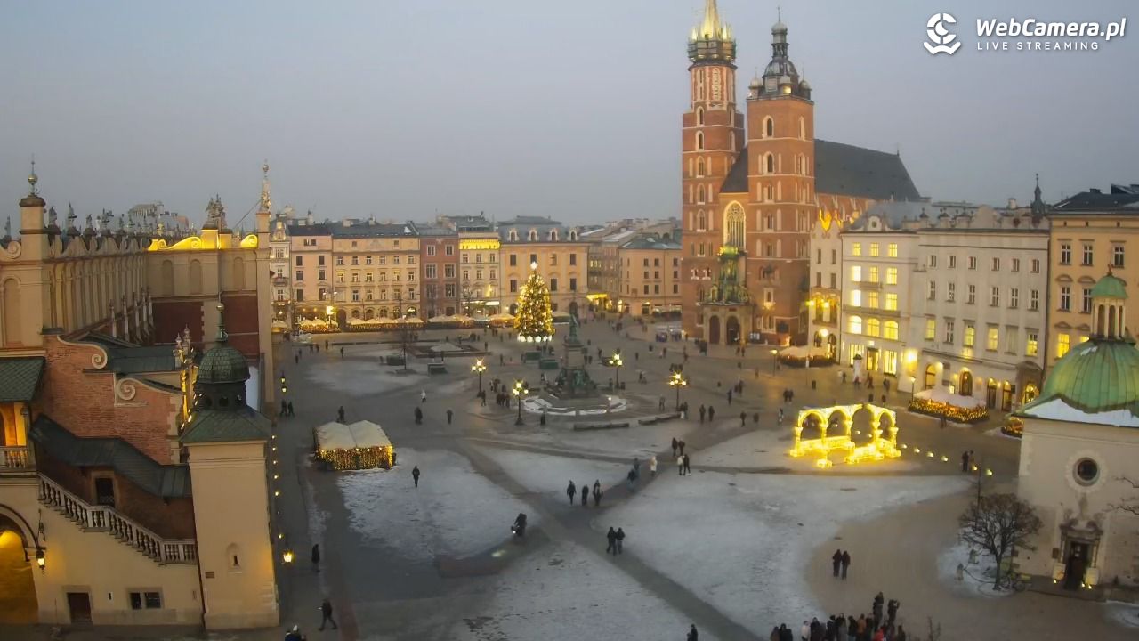 Kraków - widok na Rynek z hotelu - 20 styczeń 2026, 16:31