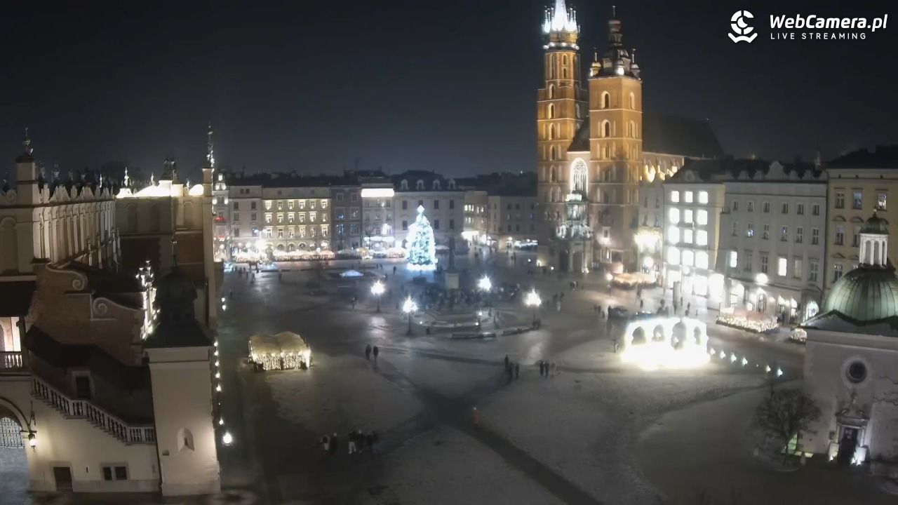 Kraków - widok na Rynek z hotelu - 21 styczeń 2026, 20:37