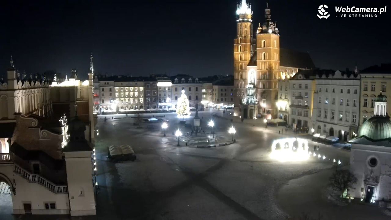 Kraków - widok na Rynek z hotelu - 18 styczeń 2026, 01:49