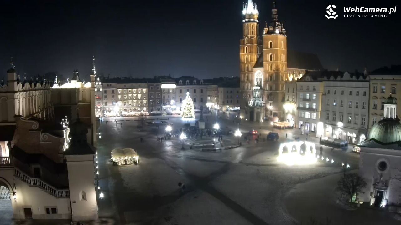 Kraków - widok na Rynek z hotelu - 20 styczeń 2026, 22:05
