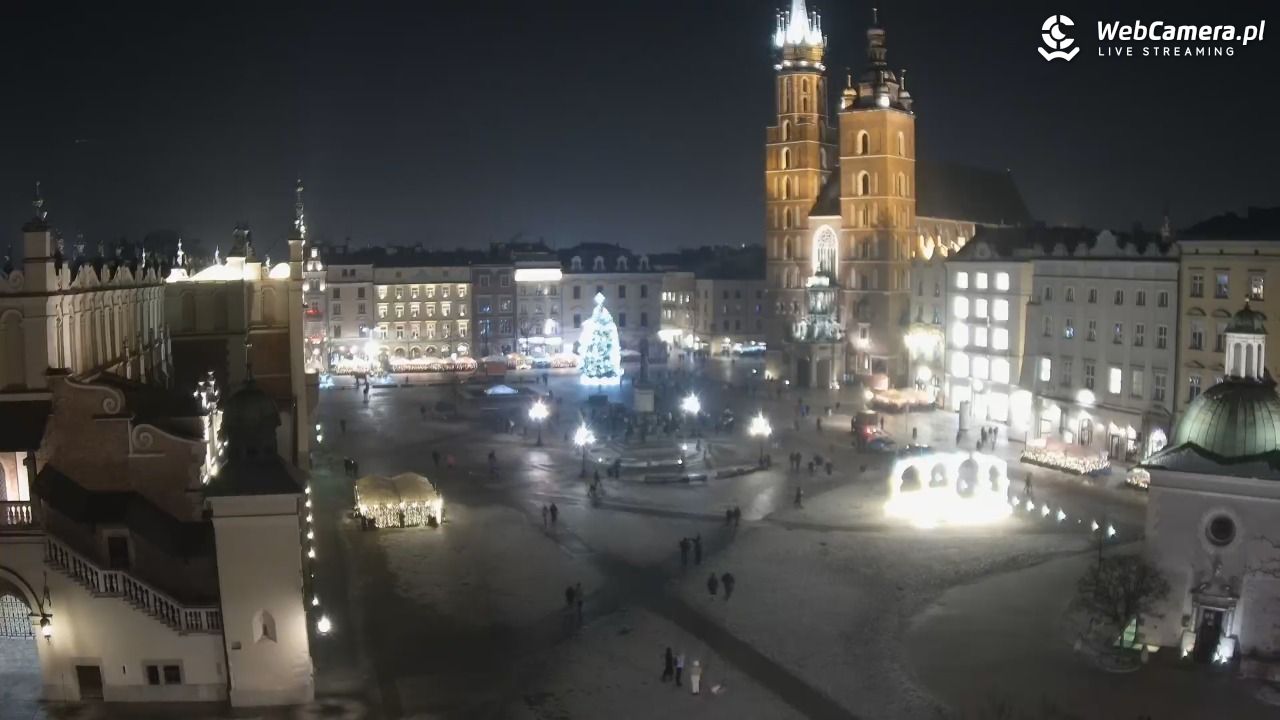 Kraków - widok na Rynek z hotelu - 21 styczeń 2026, 20:35