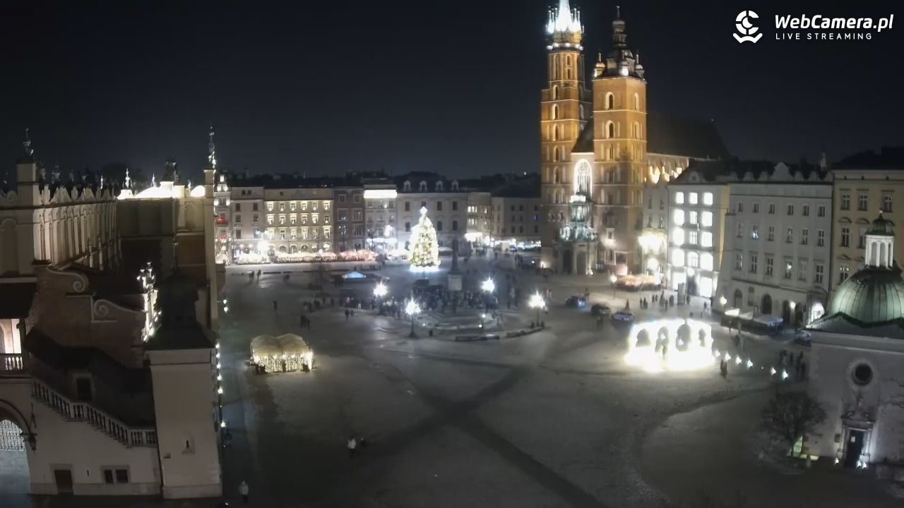 Kraków - widok na Rynek z hotelu - 17 styczeń 2026, 23:01
