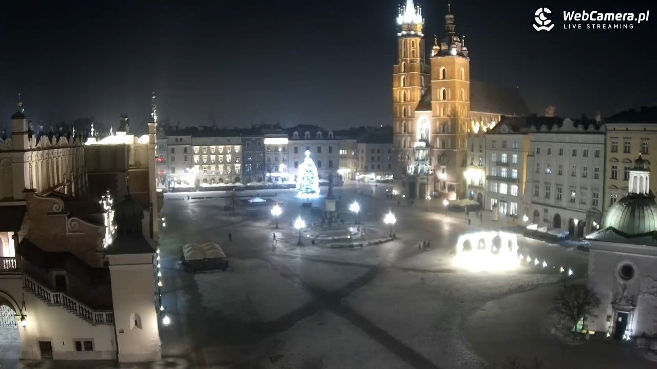 Kraków - widok na Rynek z hotelu - 20 styczeń 2026, 03:24