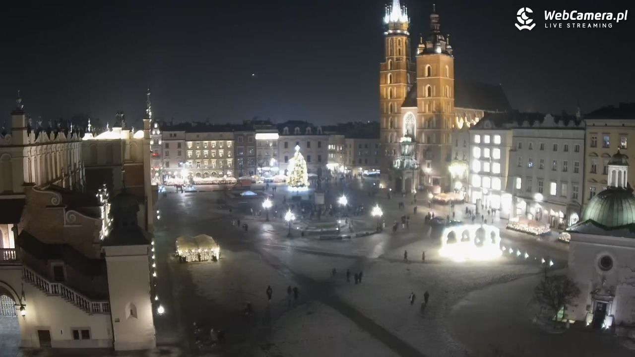 Kraków - widok na Rynek z hotelu - 21 styczeń 2026, 20:35