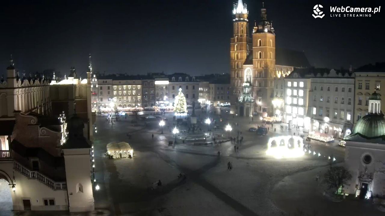 Kraków - widok na Rynek z hotelu - 20 styczeń 2026, 19:46