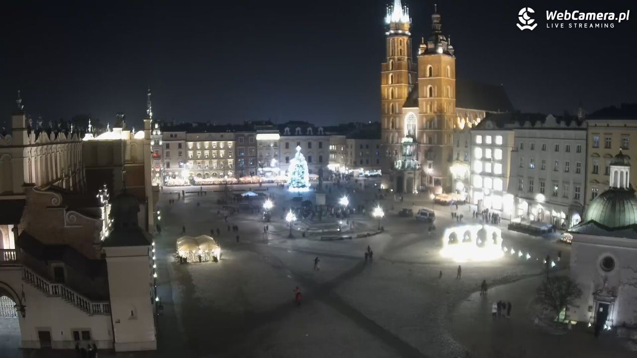 Kraków - widok na Rynek z hotelu - 17 styczeń 2026, 21:30