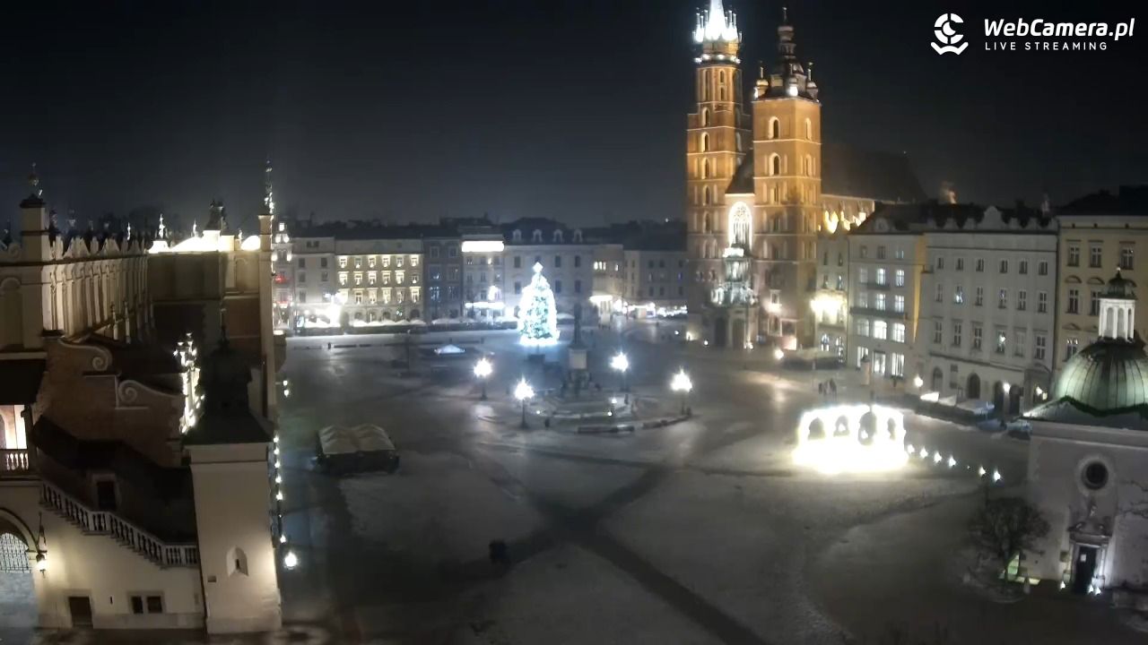 Kraków - widok na Rynek z hotelu - 20 styczeń 2026, 00:23