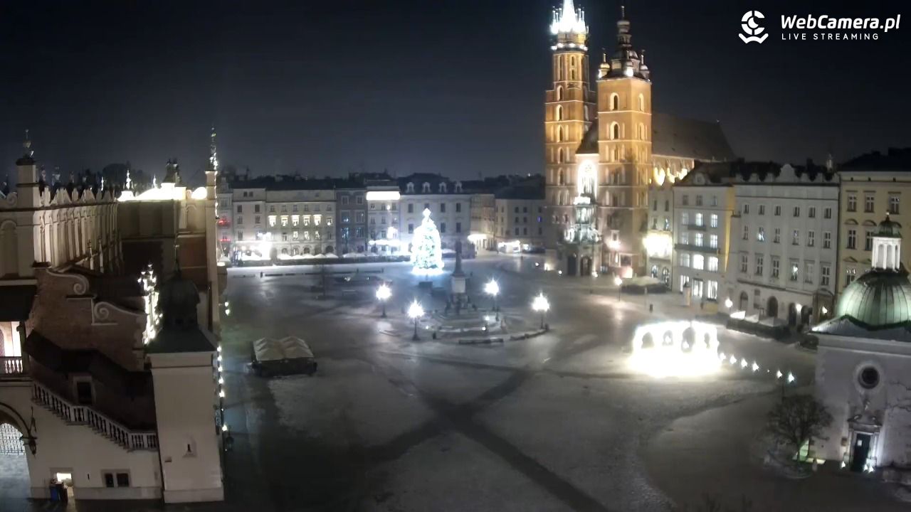 Kraków - widok na Rynek z hotelu - 19 styczeń 2026, 06:00