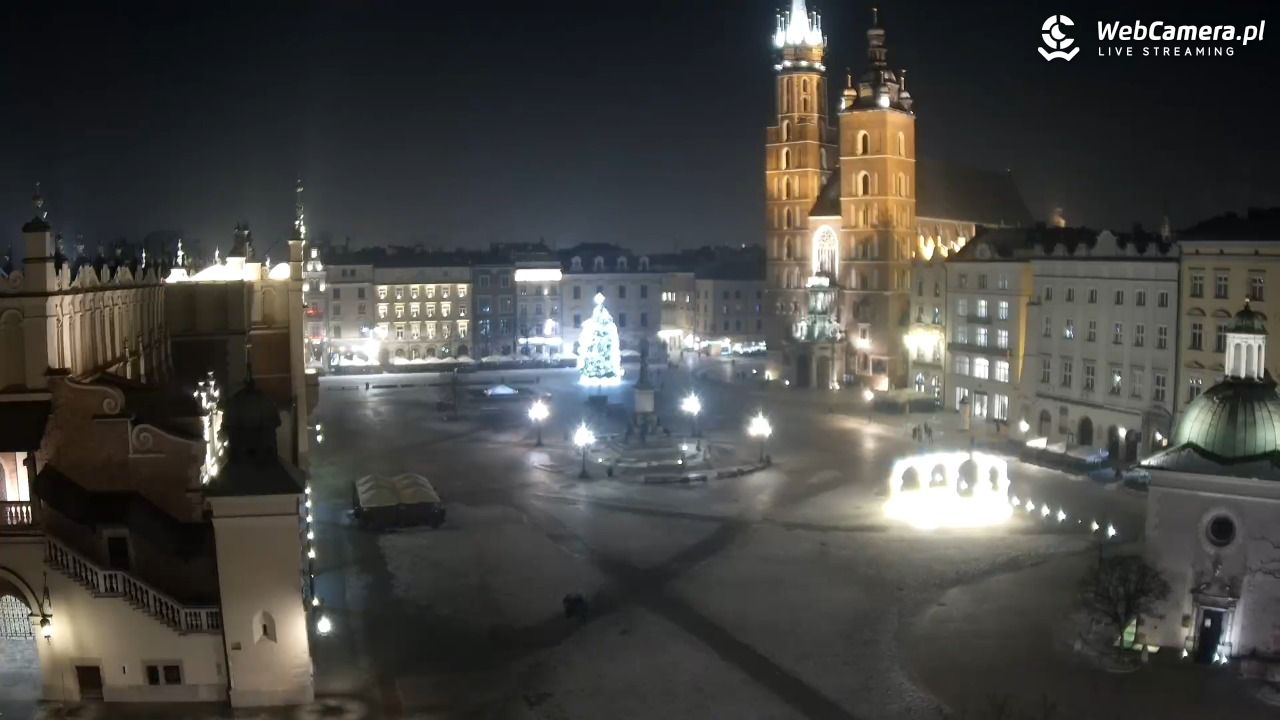 Kraków - widok na Rynek z hotelu - 20 styczeń 2026, 00:23